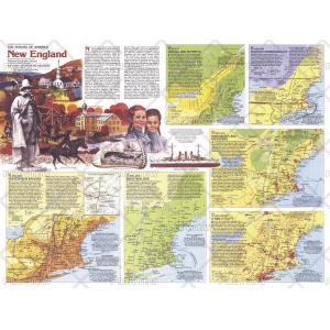 New England Map Side 2 - Published 1987 by National Geographic