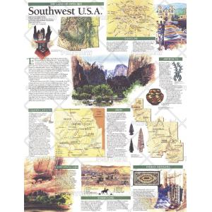 Southwest, USA Map, Land of Open Sky - Published 1992 by National Geographic