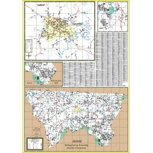 Sparta and Alleghany County, NC Wall Map