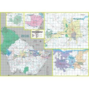 Morganton and Burke County, NC Wall Map