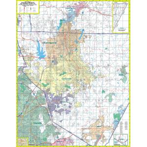 Concord and Cabarrus County, NC Wall Map