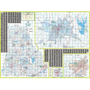 Shelby and Cleveland County, NC Wall Map
