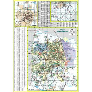 Warner Robbins and Houston County, GA Wall Map
