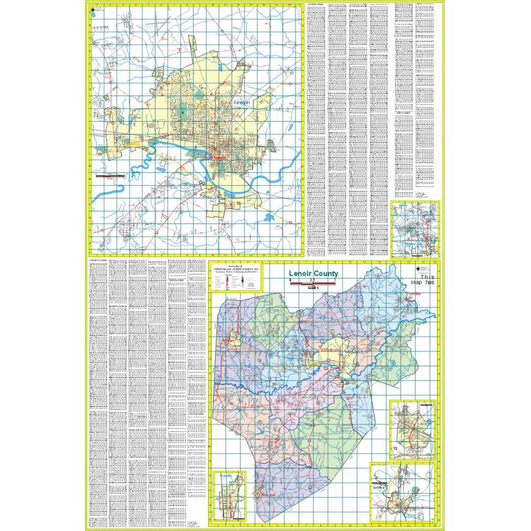 Kinston and Lenoir County, NC Wall Map