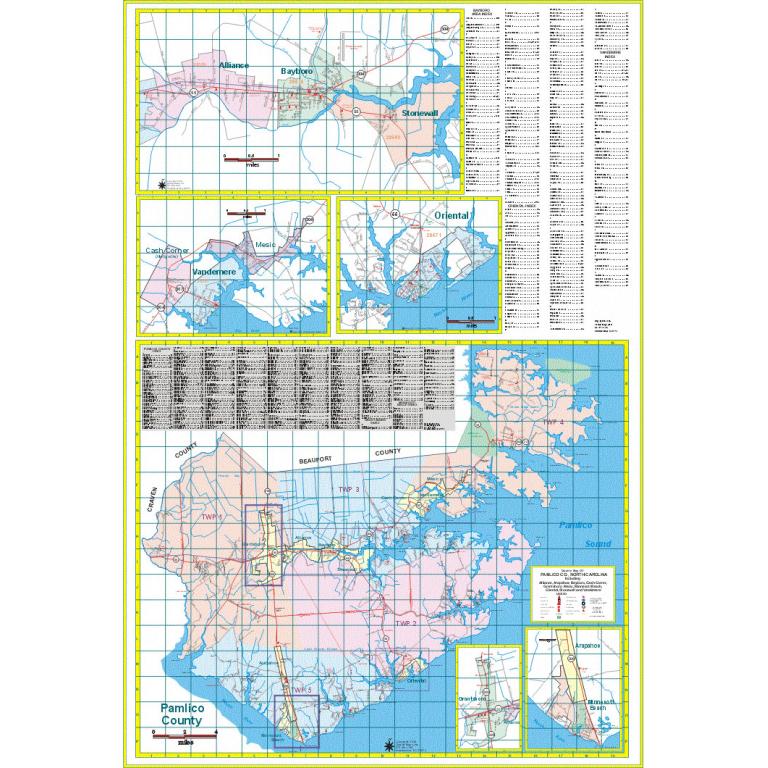 Pamlico County, NC Wall Map