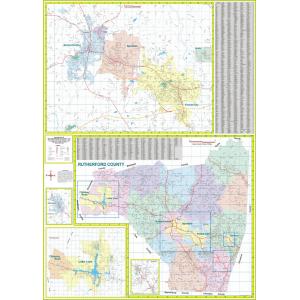 Forest City and Rutherford County, NC Wall Map