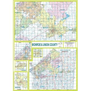 Monroe and Union County, NC Wall Map