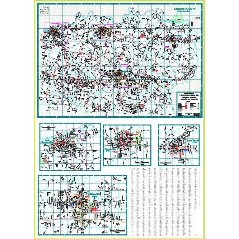 Yadkin County, NC Wall Map