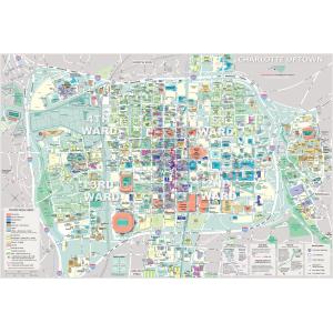 Uptown Charlotte, NC Wall Map