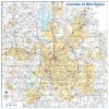 Charlotte 25-Mile Radius Wall Map by MapShop