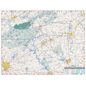 Greenville, SC 100-Mile Radius Wall Map by MapShop