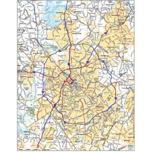 Mecklenburg County, NC Thoroughfares Wall Map by MapShop