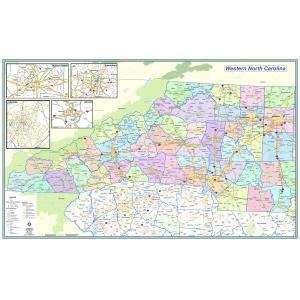 Western North Carolina Regional Wall Map by MapShop