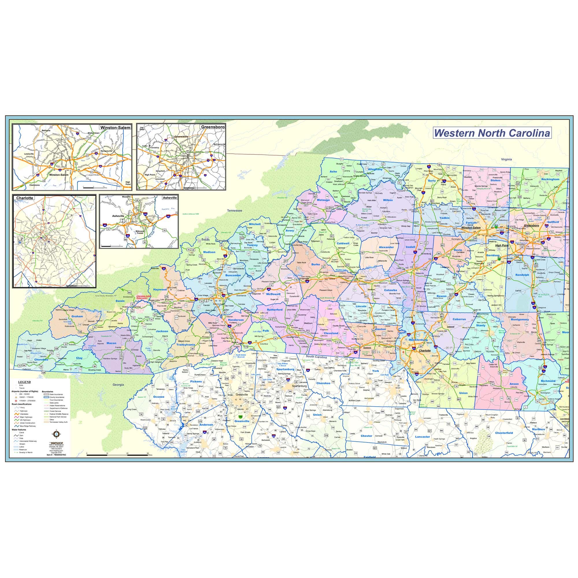 Western North Carolina County Map