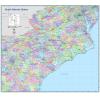 Georgia, North & South Carolina & Virginia Regional Wall Map by MapShop