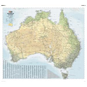 Australia Road & Terrain Wall Map by Hema