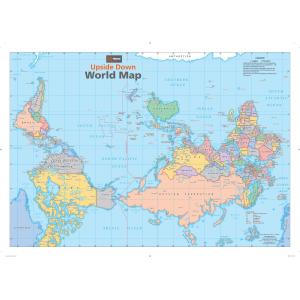 Upside Down World Wall Map by Hema