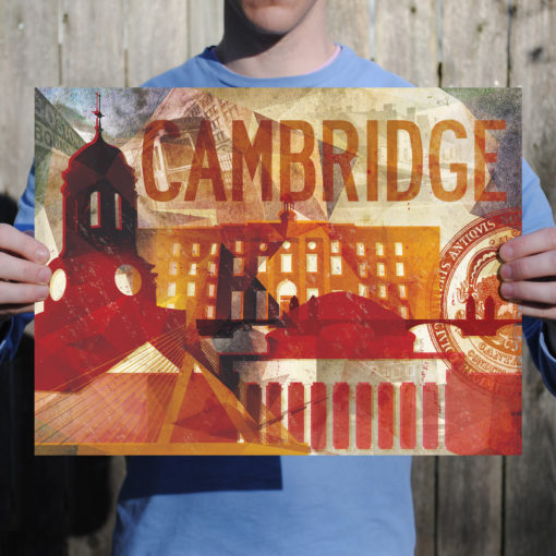 Cambridge, MA Abstract Cityscape by City Prints - Image 2