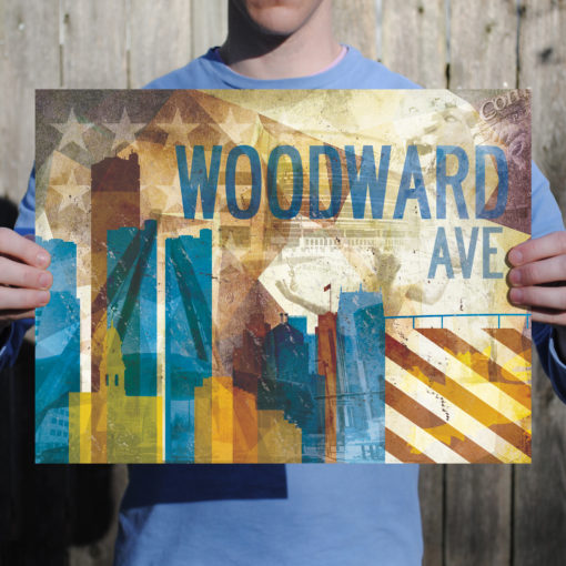 Detroit, MI Abstract Cityscape by City Prints - Image 2