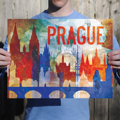 Prague, Czech Republic Abstract Cityscape by City Prints - Image 2