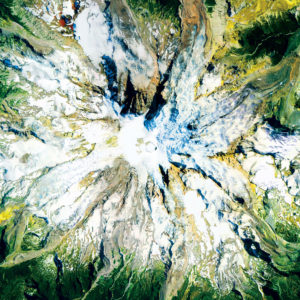Mount Rainier Satellite Art by City Prints