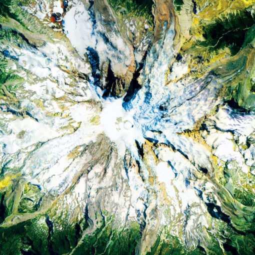 Mount Rainier Satellite Art by City Prints