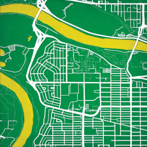 University of Alberta Campus Map Art by City Prints