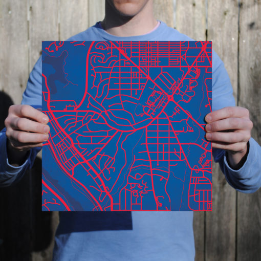American University Campus Map Art by City Prints - Image 3