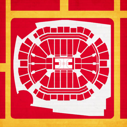 Toyota Center Map Art by City Prints