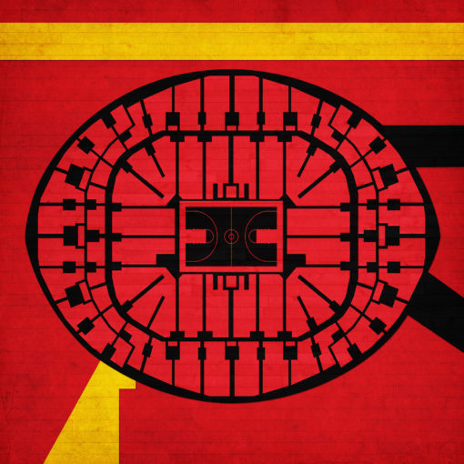 American Airlines Arena Map Art by City Prints