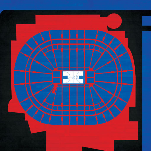 Wells Fargo Center Map Art by City Prints