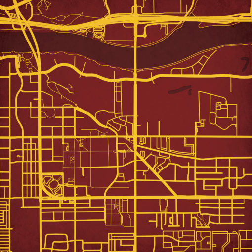 Arizona State University Campus Map Art by City Prints