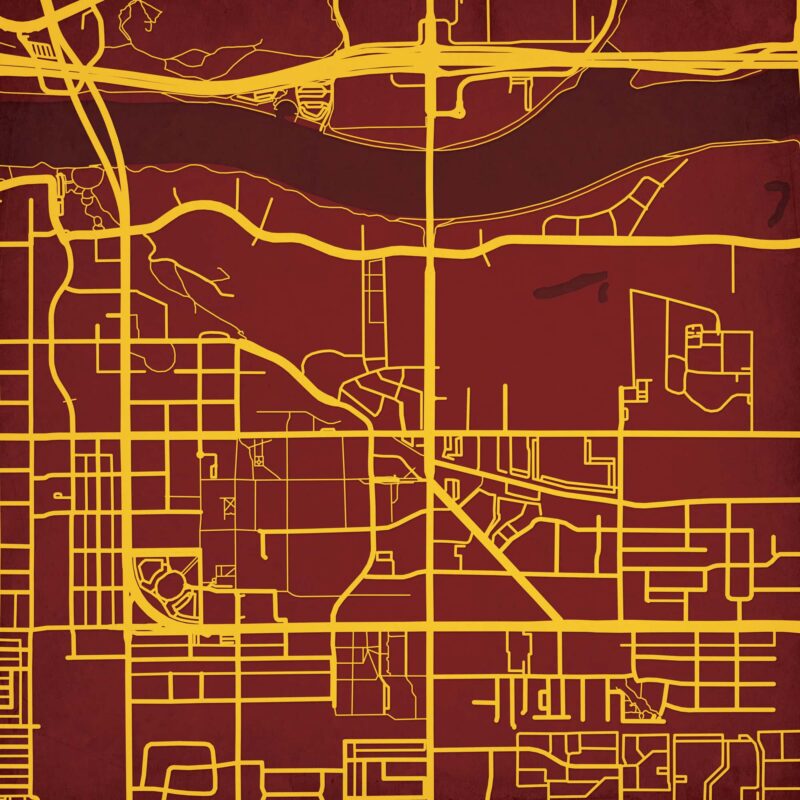 Arizona State University Campus Map Art by City Prints - The Map Shop