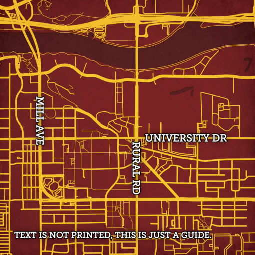Arizona State University Campus Map Art by City Prints - Image 2