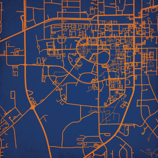 Auburn University Campus Map Art by City Prints
