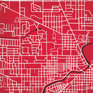 Ball State University Campus Map Art by City Prints