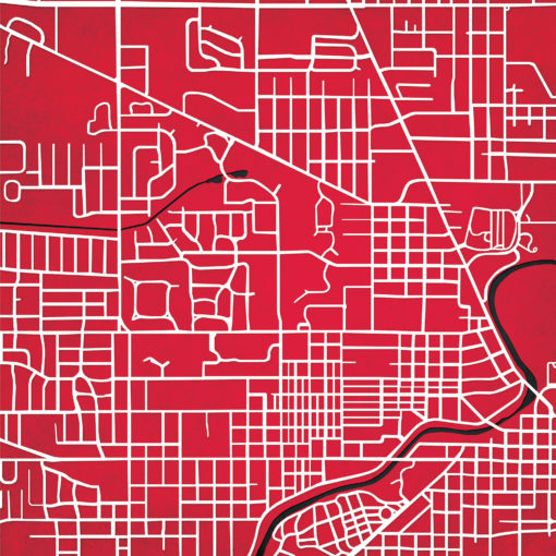 Ball State University Campus Map Art by City Prints