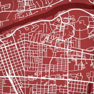 University of Alabama Campus Map Art by City Prints