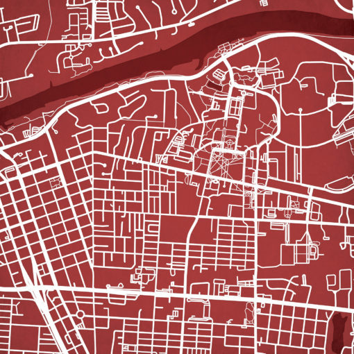 University of Alabama Campus Map Art by City Prints