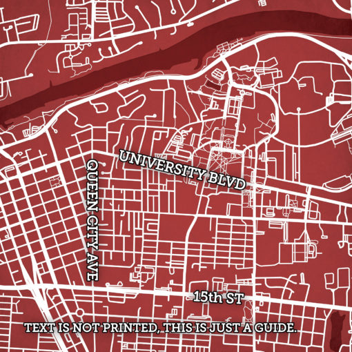 University of Alabama Campus Map Art by City Prints - Image 2