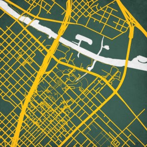 Baylor University Campus Map Art by City Prints