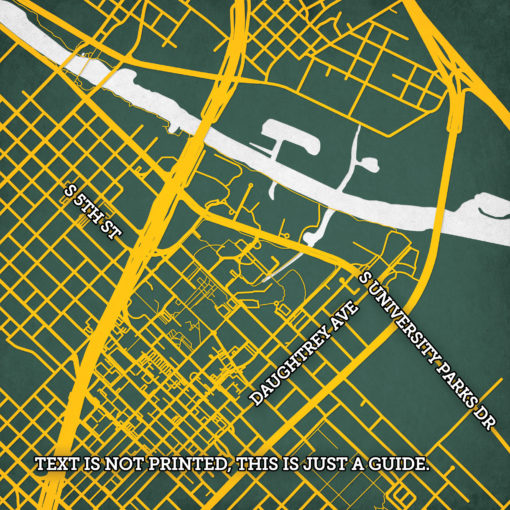 Baylor University Campus Map Art by City Prints - Image 2