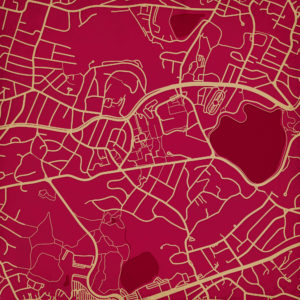 Boston College Campus Map Art by City Prints