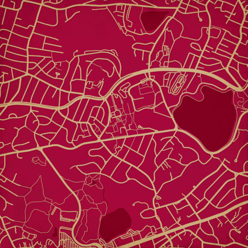 Boston College Campus Map Art by City Prints