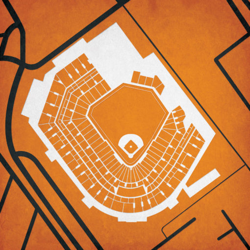 Oriole Park at Camden Yards Map Art by City Prints