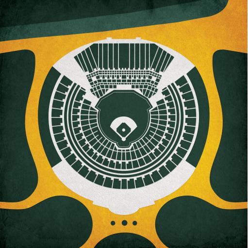 Oakland Coliseum Map Art by City Prints