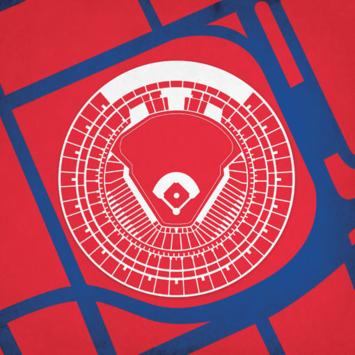 Old Busch Stadium Map Art by City Prints