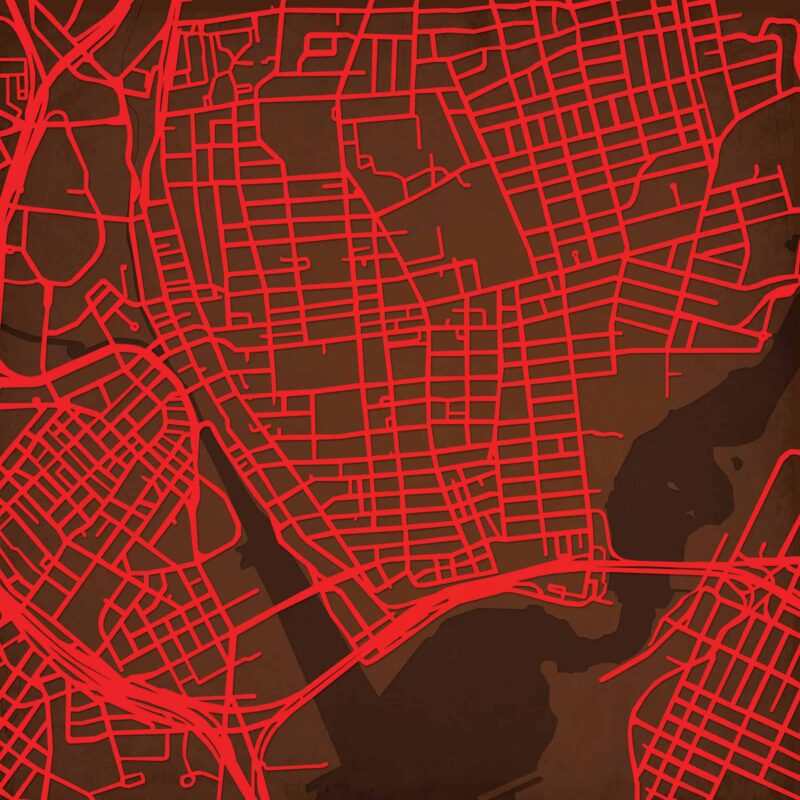 Brown University Campus Map Art by City Prints - The Map Shop