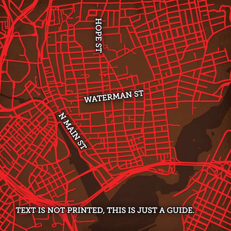 Brown University Campus Map Art by City Prints - The Map Shop