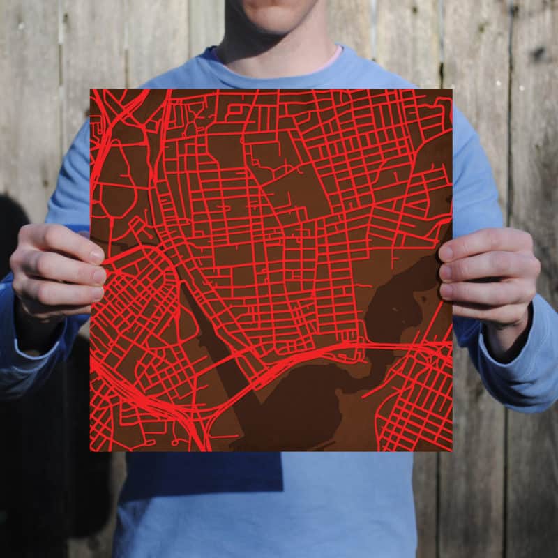 Brown University Campus Map Art by City Prints - The Map Shop